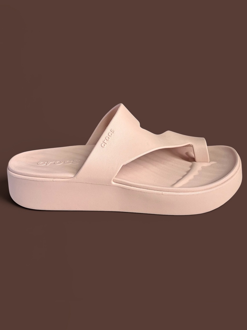 Crocs Getaway Platform Toe Loop Sandals Womens Size 10 Pale Pink Y2K Beach NWOT